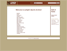 Tablet Screenshot of history.lehighsports.com